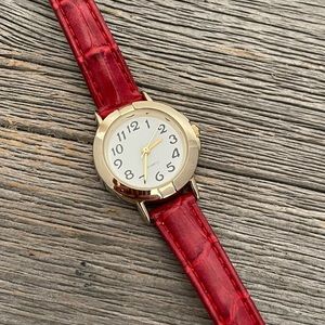 Red and gold quartz watch